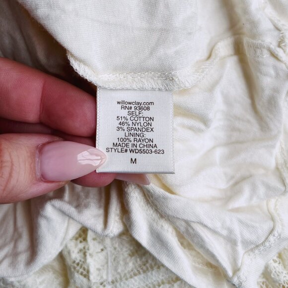 Willow & Clay Lace A-Line Maxi Dress | Ivory Boho Cottagecore | Size M - Picture 8 of 8